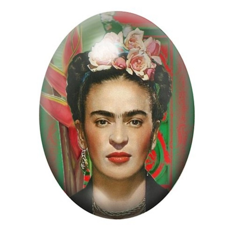 Cabochon en Verre Illustré Frida Khalo 13x18, 18x25 ou 30x40mm