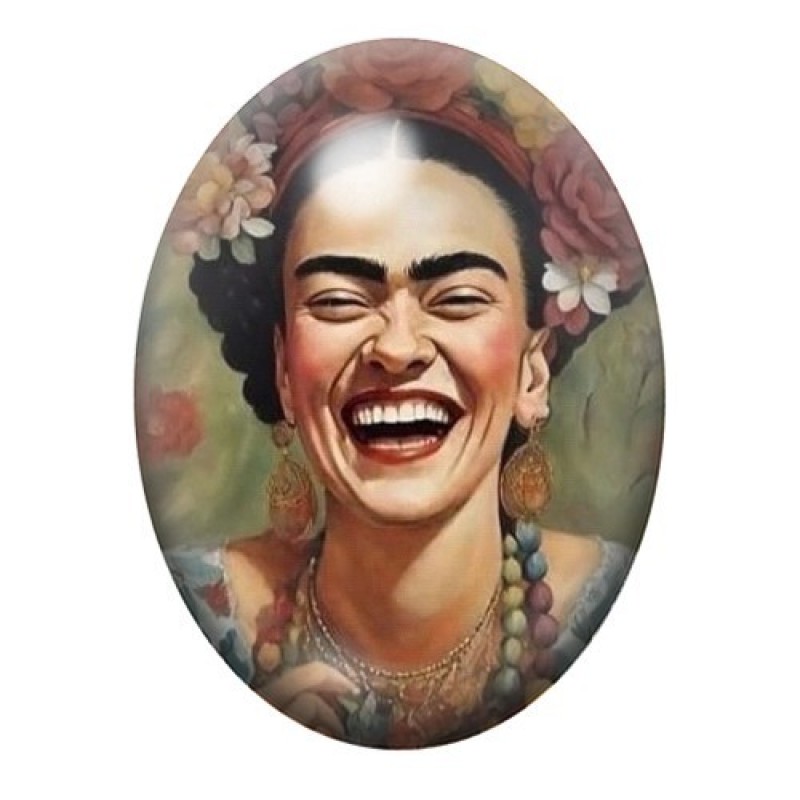 Cabochon en Verre Illustré Frida Khalo 13x18, 18x25 ou 30x40mm