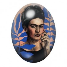 Cabochon en Verre Illustré Frida Khalo 13x18, 18x25 ou 30x40mm pour la création de bijoux fantaisie - DIY
