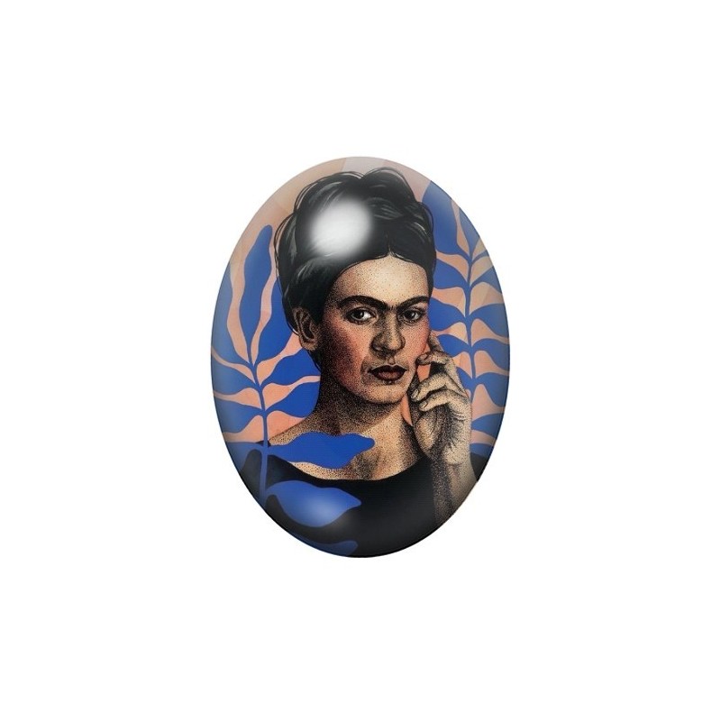 Cabochon en Verre Illustré Frida Khalo 13x18, 18x25 ou 30x40mm