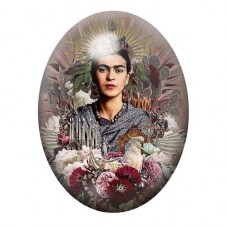 Cabochon en Verre Illustré Frida Khalo 13x18, 18x25 ou 30x40mm pour la création de bijoux fantaisie - DIY