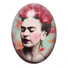 Cabochon en Verre Illustré Frida Khalo 13x18, 18x25 ou 30x40mm pour la création de bijoux fantaisie - DIY