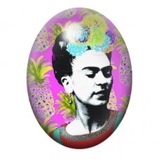 Cabochon en Verre Illustré Frida Khalo 13x18, 18x25 ou 30x40mm pour la création de bijoux fantaisie - DIY