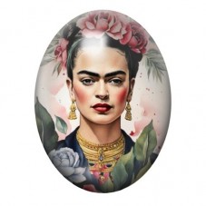 Cabochon en Verre Illustré Frida Khalo 13x18, 18x25 ou 30x40mm pour la création de bijoux fantaisie - DIY