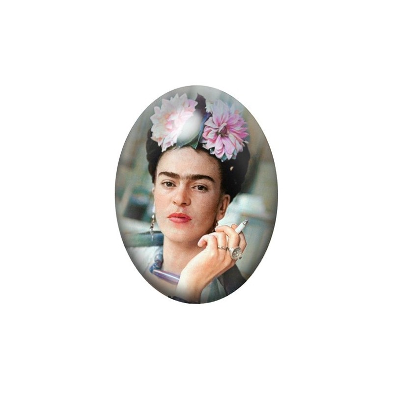 Cabochon en Verre Illustré Frida Khalo 13x18, 18x25 ou 30x40mm