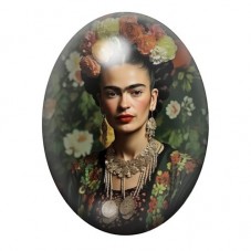 Cabochon en Verre Illustré Frida Khalo 13x18, 18x25 ou 30x40mm pour la création de bijoux fantaisie - DIY