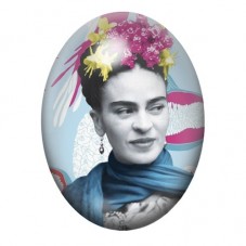 Cabochon en Verre Illustré Frida Khalo 13x18, 18x25 ou 30x40mm pour la création de bijoux fantaisie - DIY