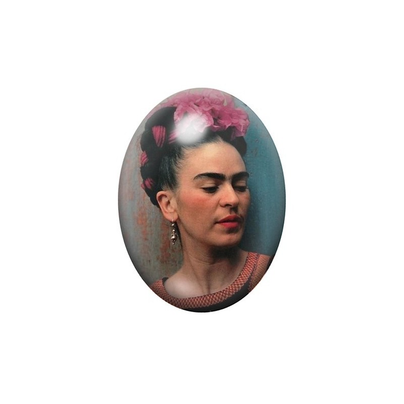 Cabochon en Verre Illustré Frida Khalo 13x18, 18x25 ou 30x40mm