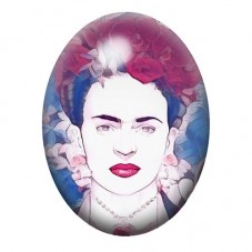 Cabochon en Verre Illustré Frida Khalo 13x18, 18x25 ou 30x40mm pour la création de bijoux fantaisie - DIY