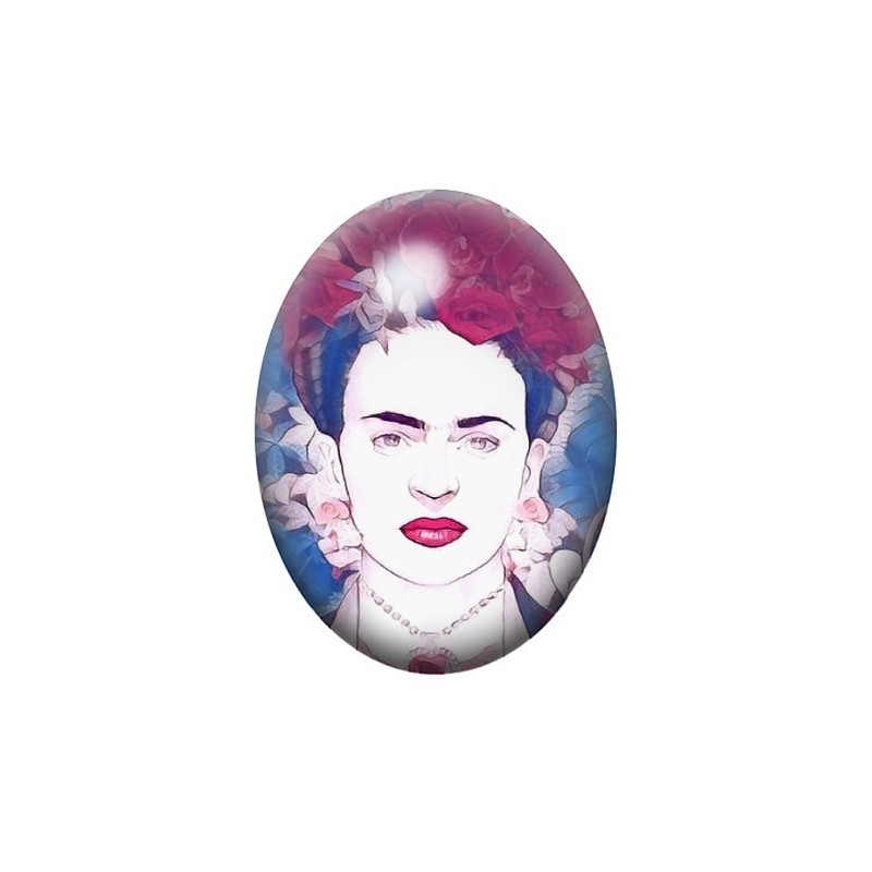 Cabochon en Verre Illustré Frida Khalo 13x18, 18x25 ou 30x40mm