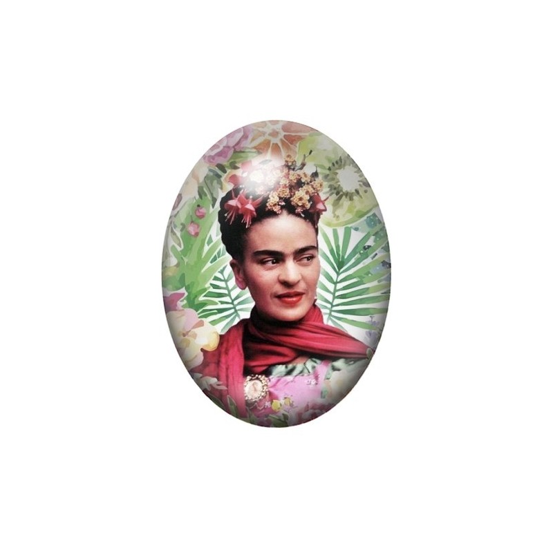 Cabochon en Verre Illustré Frida Khalo 13x18, 18x25 ou 30x40mm