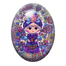 Cabochon en Verre Illustré Frida Kahlo Kawaii en Mandala Fleuri 13x18, 18x25 ou 30x40mm pour la création de bijoux fantaisie - D