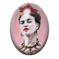 Cabochon en Verre Illustré Frida Khalo 13x18, 18x25 ou 30x40mm pour la création de bijoux fantaisie - DIY