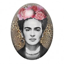 Cabochon en Verre Illustré Frida Khalo 13x18, 18x25 ou 30x40mm pour la création de bijoux fantaisie - DIY