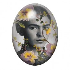 Cabochon en Verre Illustré Frida Khalo 13x18, 18x25 ou 30x40mm pour la création de bijoux fantaisie - DIY