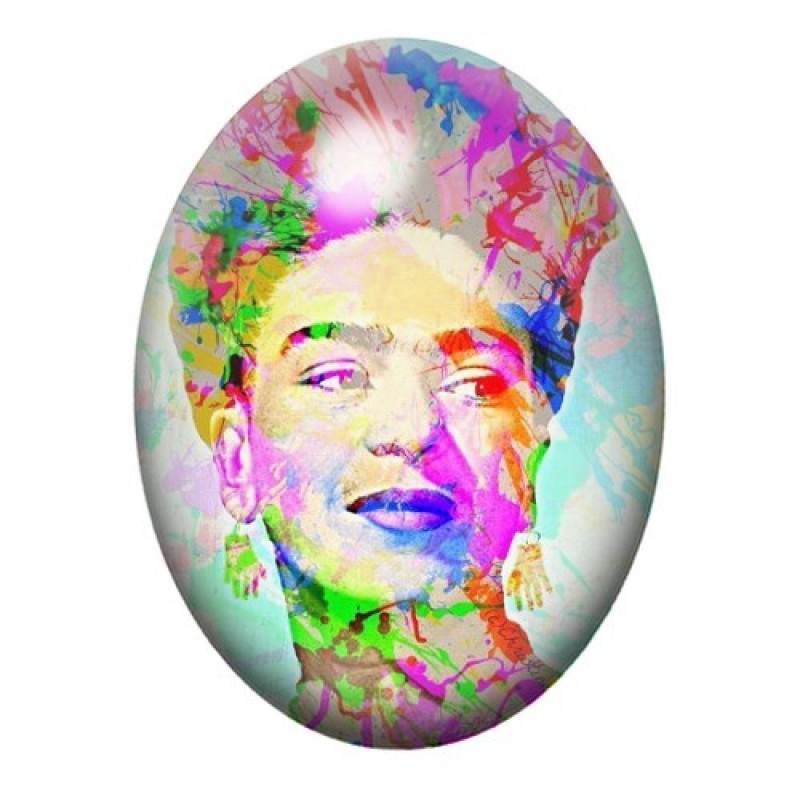 Cabochon en Verre Illustré Frida Khalo 13x18, 18x25 ou 30x40mm