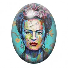 Cabochon en Verre Illustré Frida Khalo 13x18, 18x25 ou 30x40mm pour la création de bijoux fantaisie - DIY