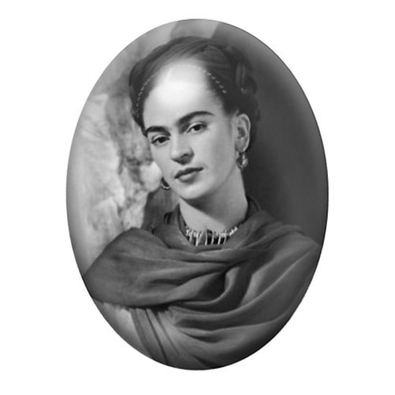 Cabochon en Verre Illustré Frida Khalo 13x18, 18x25 ou 30x40mm