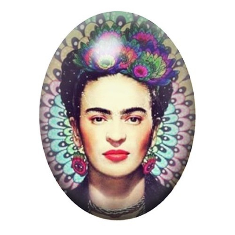 Cabochon en Verre Illustré Frida Khalo 13x18, 18x25 ou 30x40mm