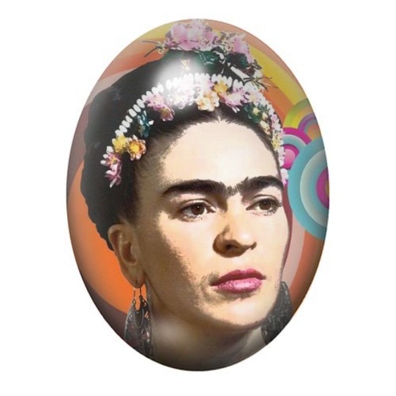 Cabochon en Verre Illustré Frida Khalo 13x18, 18x25 ou 30x40mm