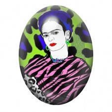 Cabochon en Verre Illustré Frida Khalo 13x18, 18x25 ou 30x40mm pour la création de bijoux fantaisie - DIY