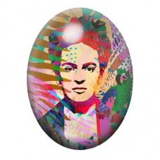 Cabochon en Verre Illustré Frida Kahlo en Portrait Pop Art Multicolore 13x18, 18x25 ou 30x40mm pour la création de bijoux fantai