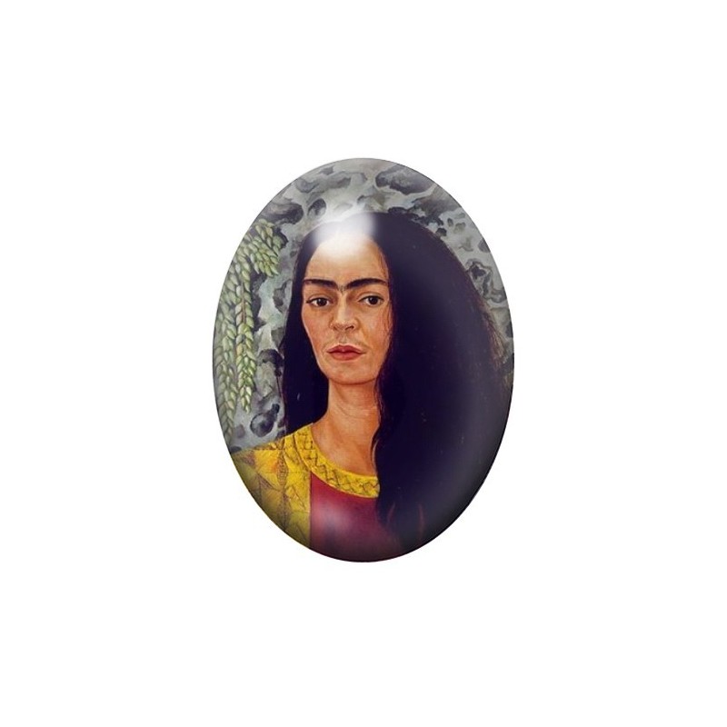 Cabochon en Verre Illustré Frida Khalo 13x18, 18x25 ou 30x40mm