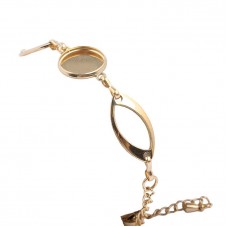 Support Bracelet Doré en Acier Inoxydable pour Cabochon 12mm