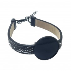 Support Bracelet Noir en Cuir pour Cabochon 25mm pour la Création de Bijoux Fantaisie - DIY