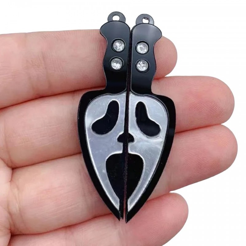 2 Breloques en Résine Ghostface Gothique Halloween 52x12mm