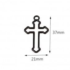 2 Breloques Croix Noire Gothique Halloween 37x21mm