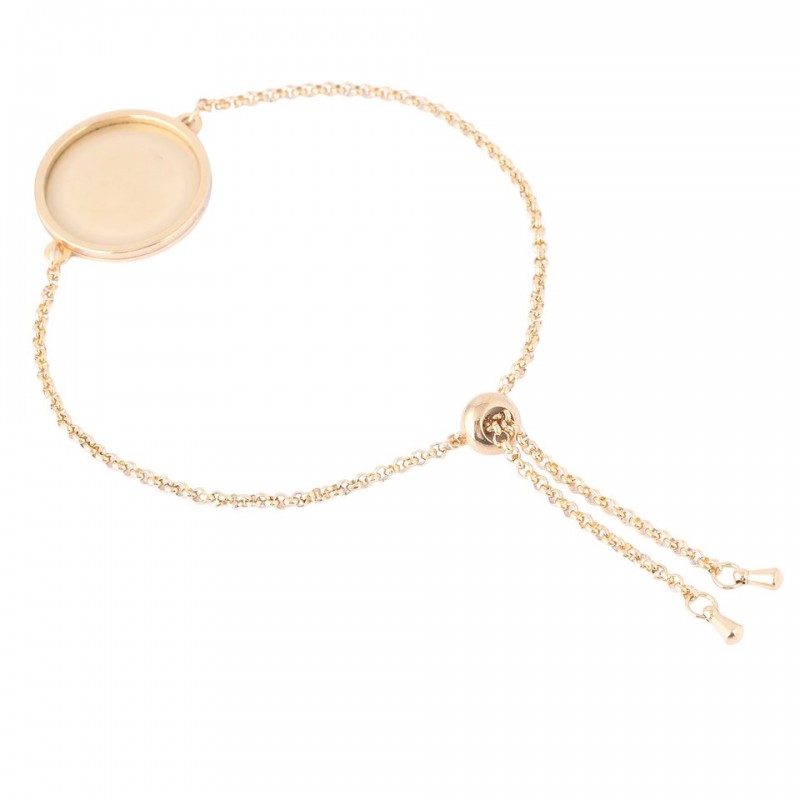 Support Bracelet Doré en Acier inoxydable pour Cabochon 20mm
