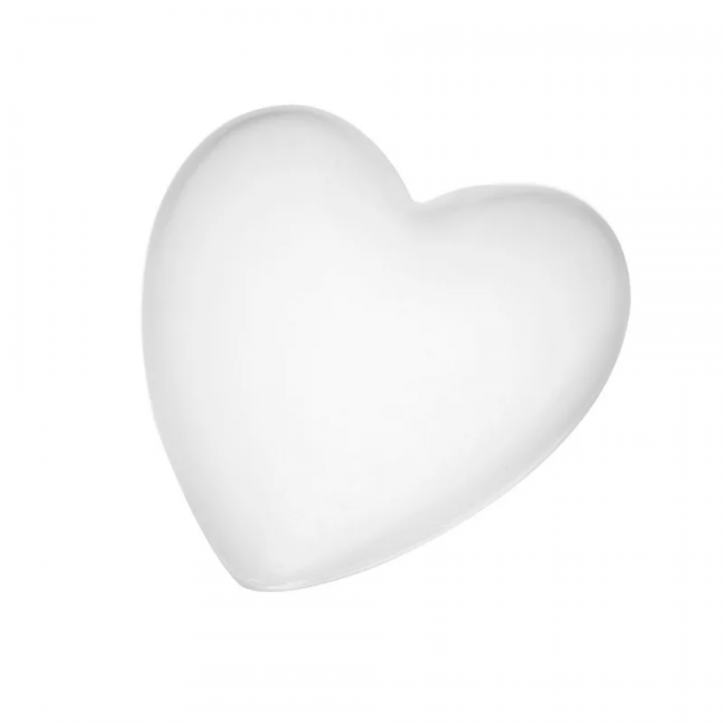 Cabochon Coeur Transparent en Verre Vierge 12mm