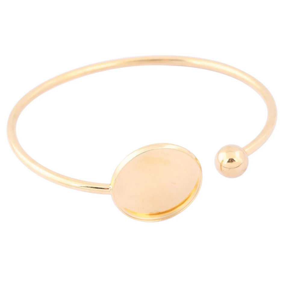 Support Bracelet Doré en Acier inoxydable pour Cabochon 20mm