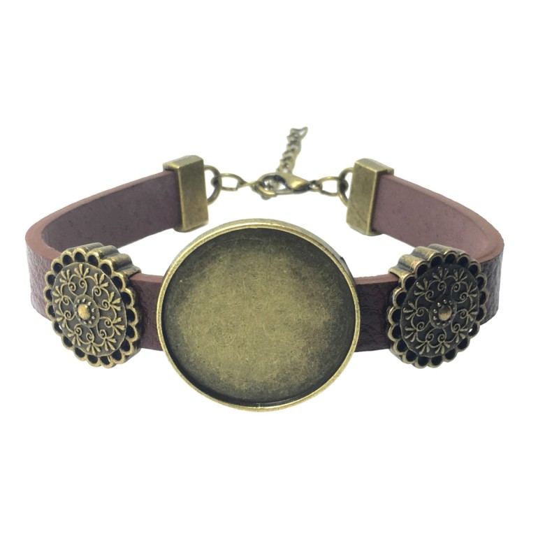 Support Bracelet Bronze pour Cabochon 25mm