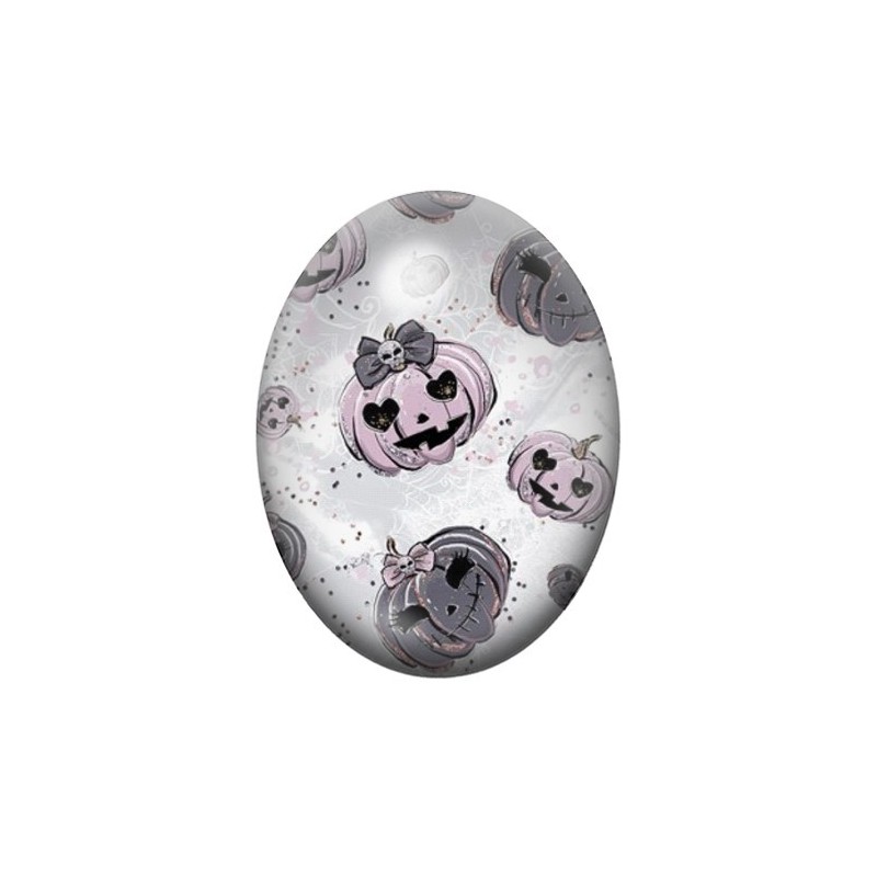 Cabochon en Verre Illustré Citrouille Halloween 13x18, 18x25 ou 30x40mm