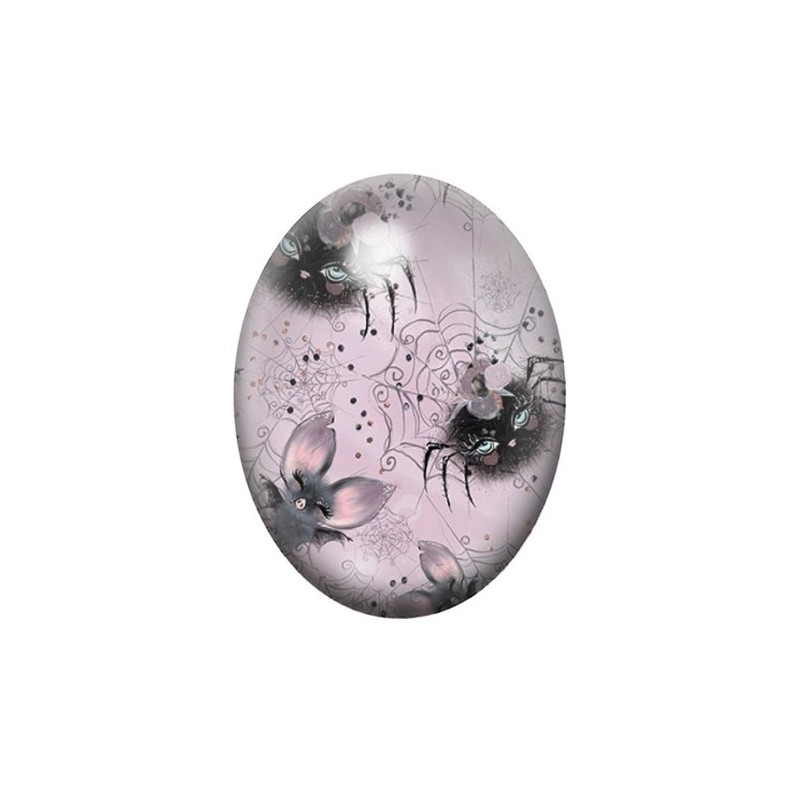Cabochon en Verre Illustré Araignées Halloween 13x18, 18x25 ou 30x40mm