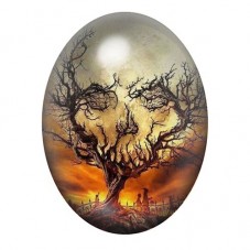 Cabochon en Verre Illustré Arbre Squelette dans la Forêt d’Automne 13x18, 18x25 ou 30x40mm pour la création de bijoux fantaisie 