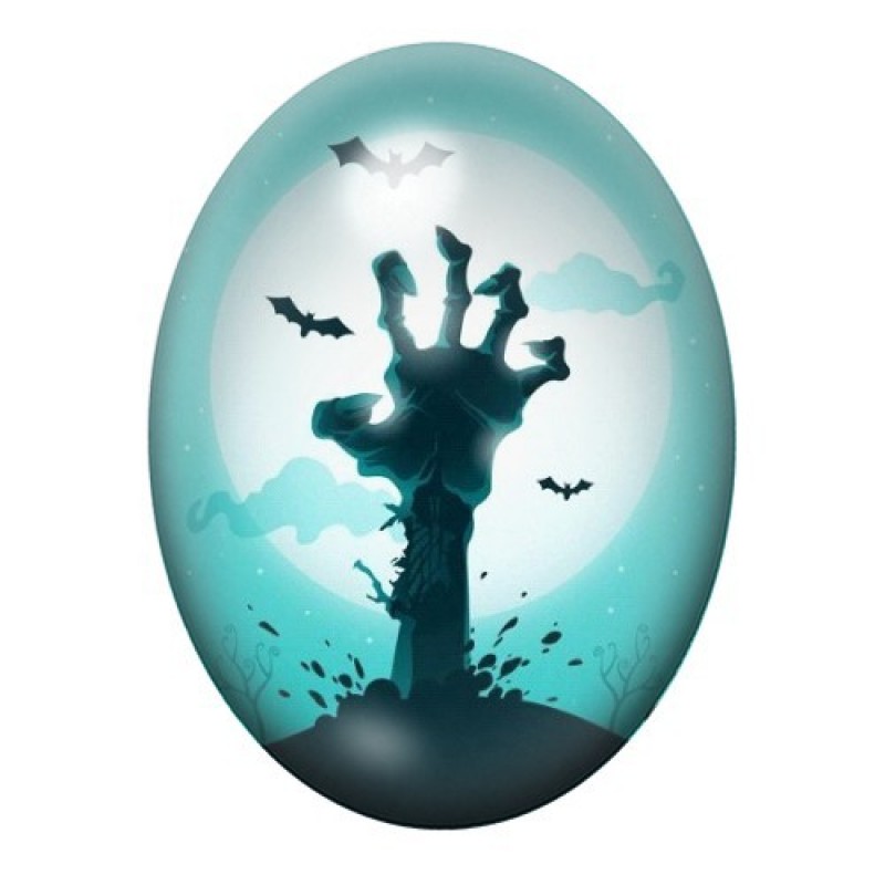 Cabochon en Verre Illustré Revenat Halloween 13x18, 18x25 ou 30x40mm