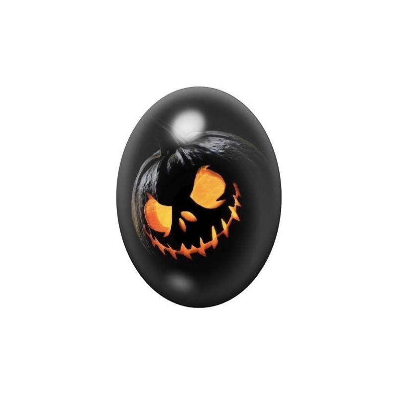Cabochon en Verre Illustré Citrouille Halloween 13x18, 18x25 ou 30x40mm