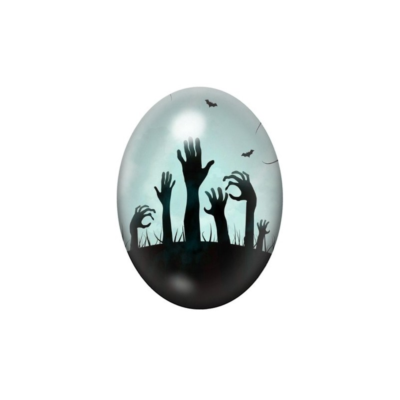 Cabochon en Verre Illustré Revenants Halloween 13x18, 18x25 ou 30x40mm