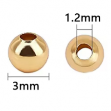 20 Perles Intercalaires en Acier Inoxydable Doré 3mm