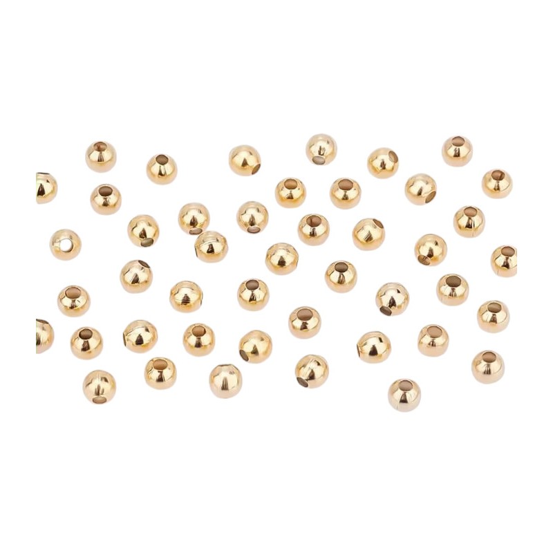 20 Perles Intercalaires en Acier Inoxydable Doré 3mm