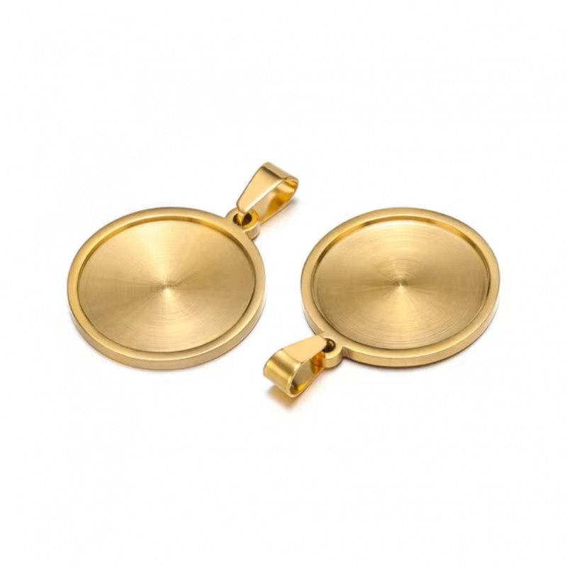Support Pendentif Doré en Acier Inoxydable pour Cabochon 20mm