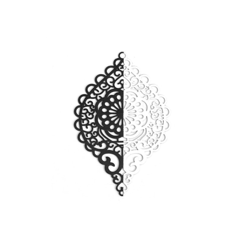 Connecteur Filigrane Ajouré Noir et Blanc 58x37mm