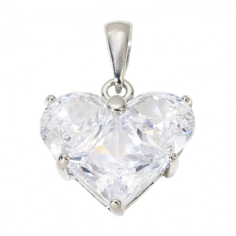 Pendentif en Pierre Naturelle Zircon Métal Argenté 14mm