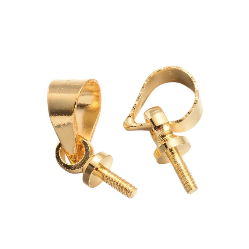 5 Bélières Attaches Dorées pour Pendentif et Perle 11x4mm