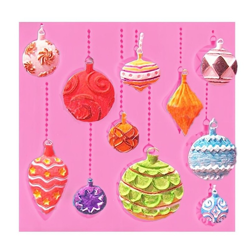 Moule en Silicone Boules de Noël Pâte Polymère Fimo Résine Gâteau