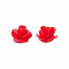 10 Cabochons Rose en Résine Multicolore 10mm