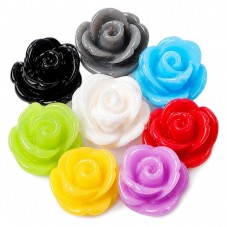 10 Cabochons Rose en Résine Multicolore 10mm pour la Création de Bijoux Fantaisie - DIY